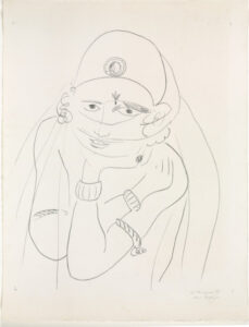 Figure voilée aux quatre bracelets