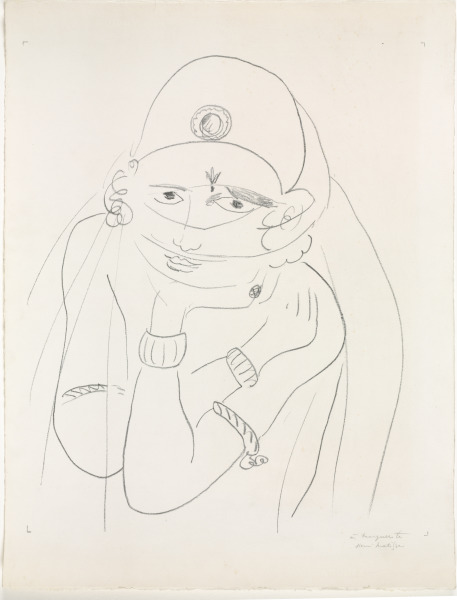 VEILED FIGURE WITH FOUR BRACELETS