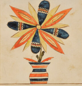 Bookplate with Stylized Flower in Pot