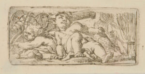 Two Children on the Ground Beside a Cannon