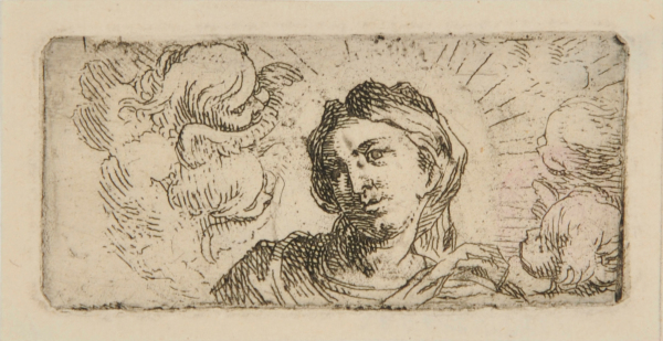 HEAD OF THE VIRGIN, WITH TWO CHERUBS
