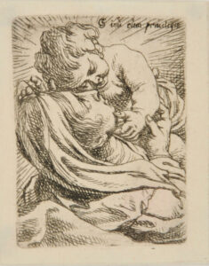 Virgin Looking Up at Child, Whom She is Holding Up