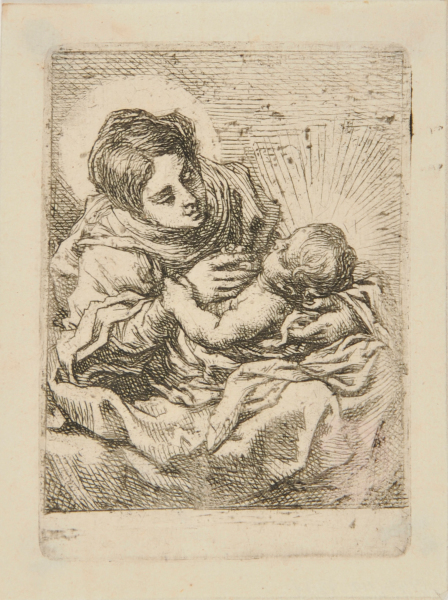VIRGIN AND CHILD, THE LATTER LYING IN VIRGIN'S LAP