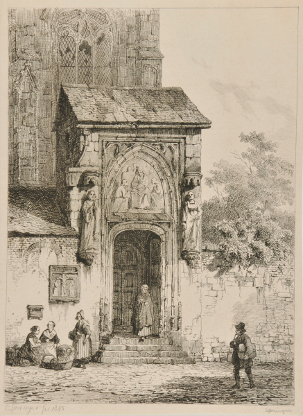 PEASANTS BY THE DOOR OF A CHURCH