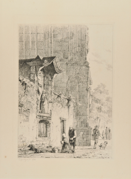 PEASANTS PRAYING AT A SHRINE