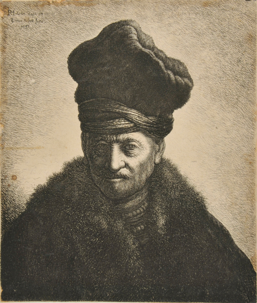 BUST OF A MAN, WEARING A HIGH CAP