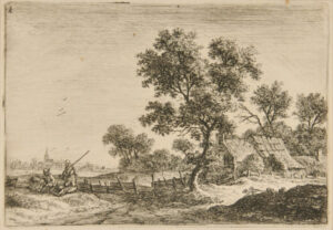 The Three Peasants on a Knoll Outside a Hamlet