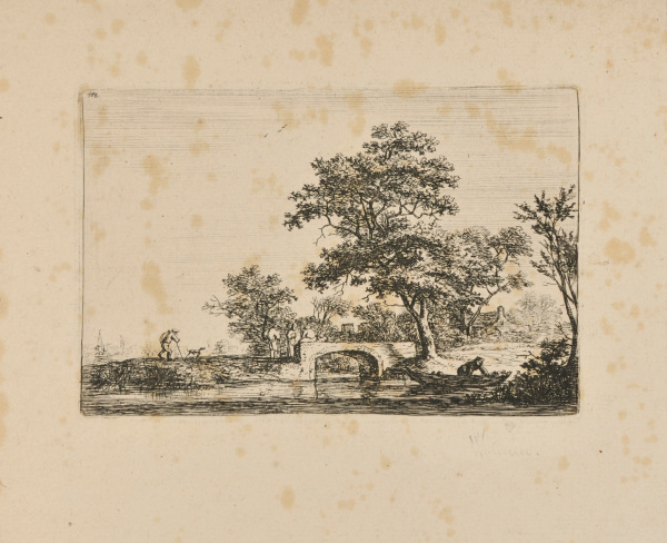 FOUR MEN ON A STONE BRIDGE