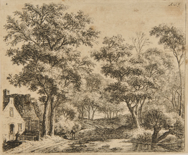 WOMAN ON A SMALL BRIDGE