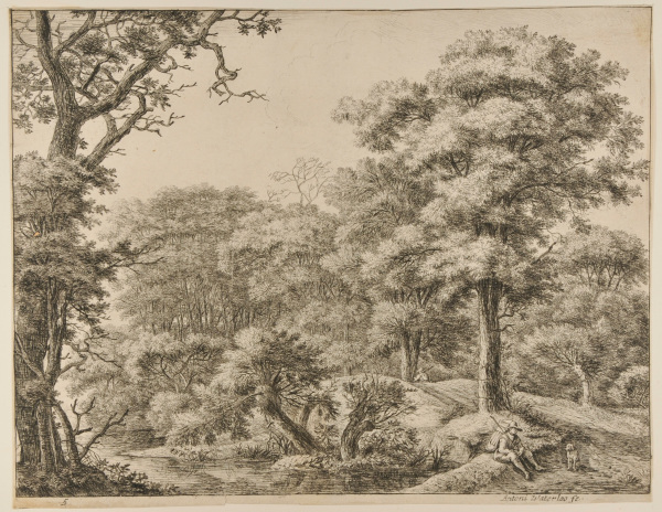 A TRAVELER RESTING IN A FOREST