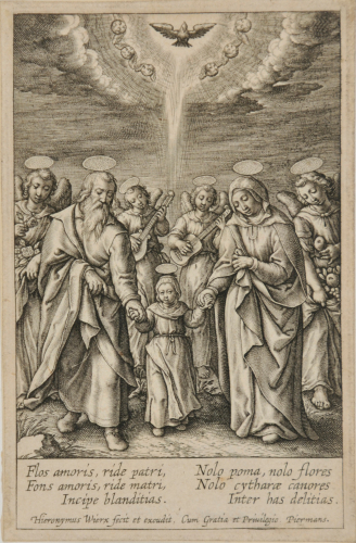 THE VIRGIN WALKING WITH JOACHIN AND ANNE, ACCOMPANIED BY ANGELS
