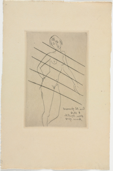 STANDING FIGURE, LEANING ON CHAIR