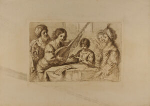 Girl playing a lute