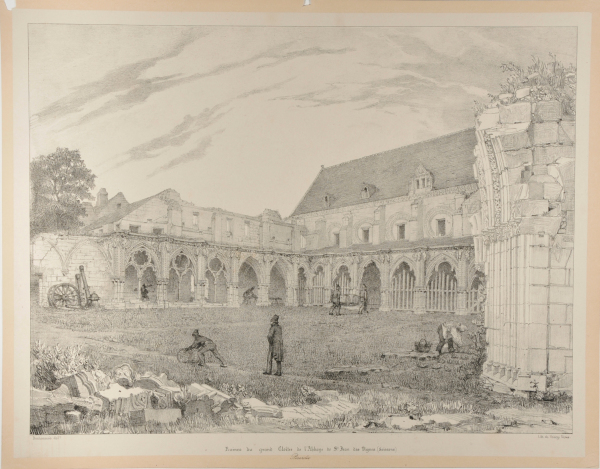 Ruines du grand Cloître de l’Abbaye de St. Jean des Vignes (Soissons), Picardie