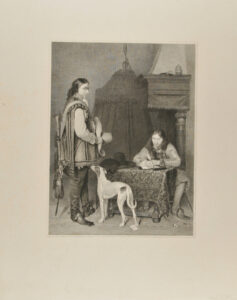 Dutch Interior, with Two Men, One Writing at a Table, and a Dog
