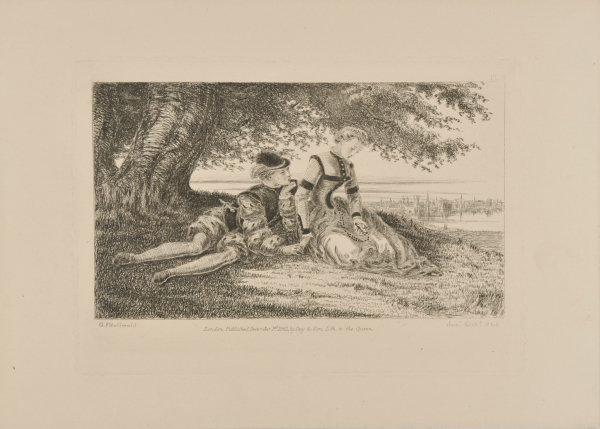 YOUNG MAN AND WOMAN SITTING UNDER A TREE