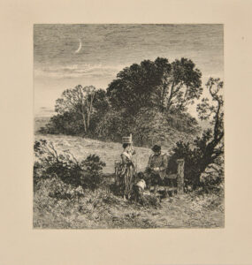 Moonlight Landscape with Peasants at a Stile