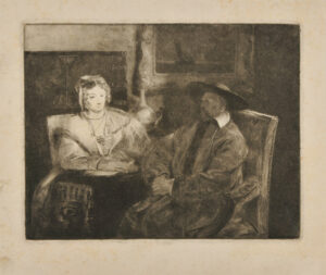 Man and Woman Seated at a Table