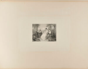 Woman Reading Letter to Two Young Girls