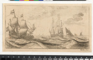 Two Warships under Sail