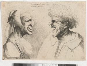 Woman with Hooked Nose and Man with Bushy Hair
