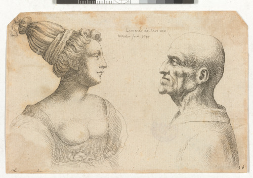 Heads of a Young Woman and an Old Man Facing One Another
