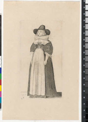 LADY WITH WIDE-BRIMMED HAT AND A RUFF, ARMS AT HER SIDES