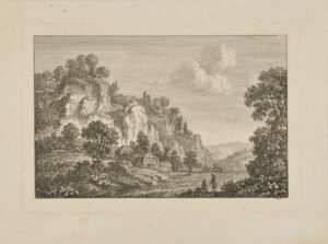 Cliffs with Cottages Below