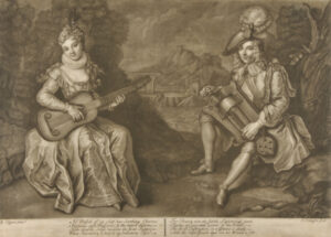 Landscape with Maid and Youth Playing Muscial Instruments in Foreground
