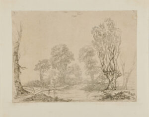 Landscape, with Wooden Bridge Across River