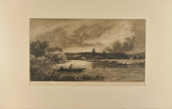 RIVER LANDSCAPE, WITH APPROACHING STORM