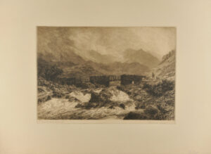 Landscape, with Bridge Over Mountain Torrent