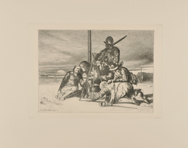 SOLDIERS AROUND CAMPFIRE