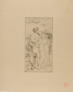 Youth Teaching a Young Girl to Play on the Pan Pipes