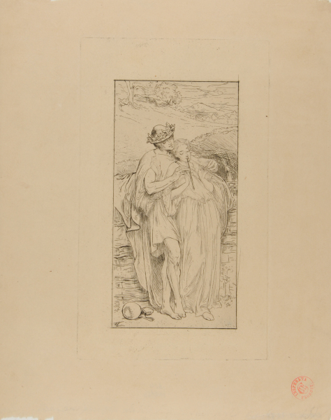 Youth Teaching a Young Girl to Play on the Pan Pipes