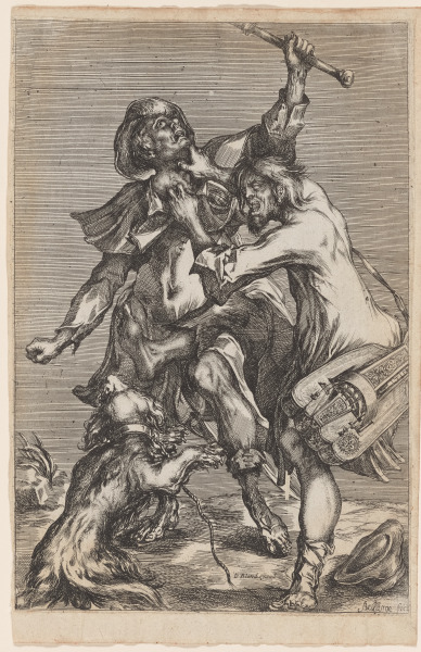 TWO BEGGARS FIGHTING