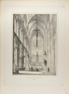 Vue générale de l’eglise de la ville d’Eu, intérieur