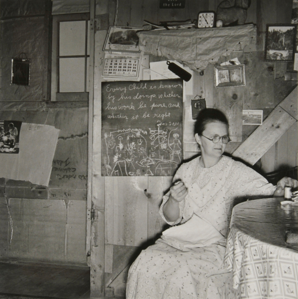 Mrs. Hull in One-Room Dugout Basement Home, Dead Ox Flat, Malheur County, Oregon - Image 2