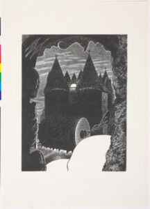 From the portfolio “The New Architectural Monuments of Baltimore City: Acrostical Structures by Jonathan Williams; Visionary Prints by John Sparks”