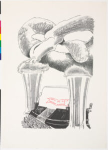 From the portfolio “The New Architectural Monuments of Baltimore City: Acrostical Structures by Jonathan Williams; Visionary Prints by John Sparks”