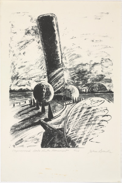 From the portfolio “The New Architectural Monuments of Baltimore City: Acrostical Structures by Jonathan Williams; Visionary Prints by John Sparks”