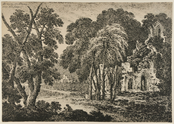 RUINED ABBEY AMONG TREES