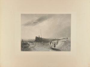 Marine, with Men on Seashore