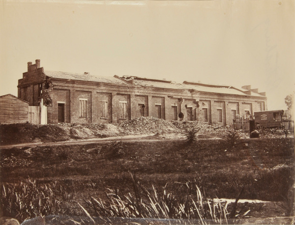 VIEW OF PETERSBURG GAS WORKS, MAY 1865. NO. 81 FROM GARDNER'S PHOTOGRAPHIC SKETCH BOOK OF THE WAR