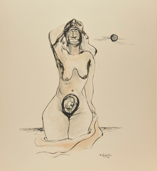 Screaming Woman in Ocean (Recto); Sketch of a Man and Woman (Verso) - Image 3