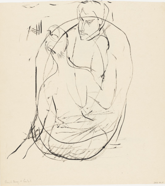Screaming Woman in Ocean (Recto); Sketch of a Man and Woman (Verso) - Image 4