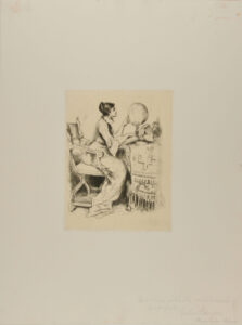 Girl at a Table, Studying a Globe