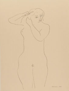 Nude Woman Combing Her Hair