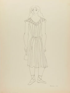 Woman Wearing a Dress and Ballet Shoes