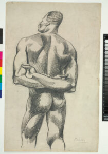 Standing Male Nude (recto); Hopi Snake Dance (verso)